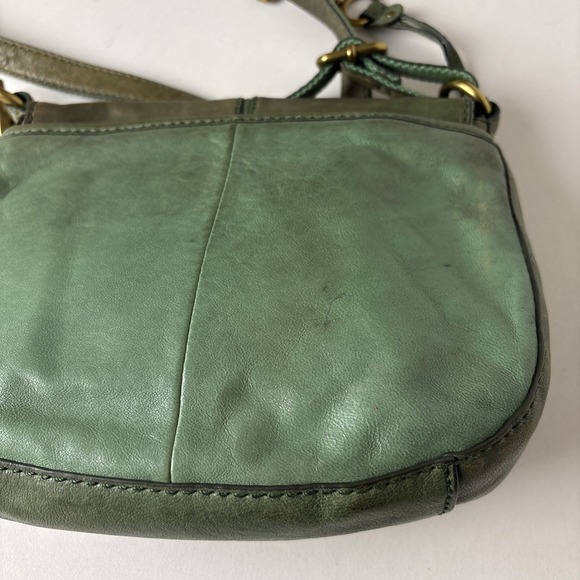 Vintage FOSSIL Y2K Crossbody Strap Leather Turn Lock Flap Bag Purse Handbag - Picture 10 of 16